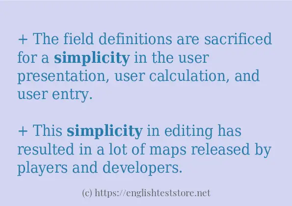 Use the word simplicity