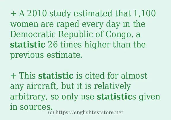 Use the word statistic