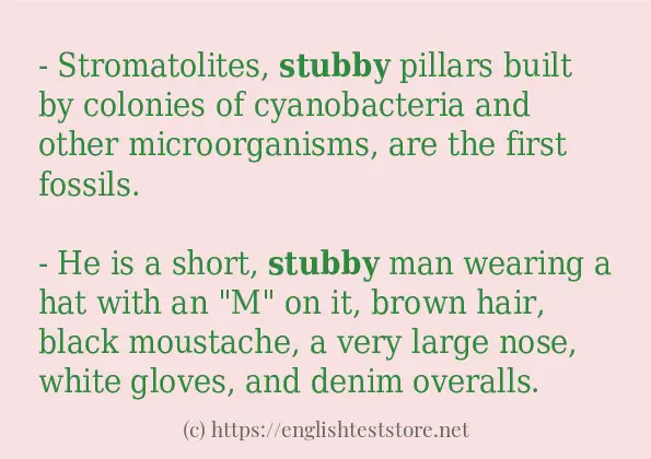 Use the word stubby