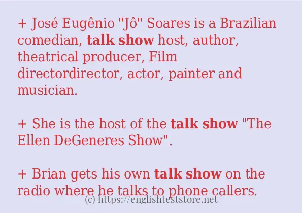 Use the word talk show