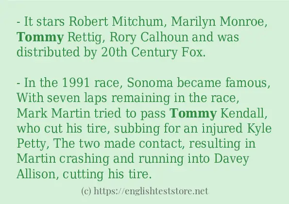 Use the word tommy Use the word tommy