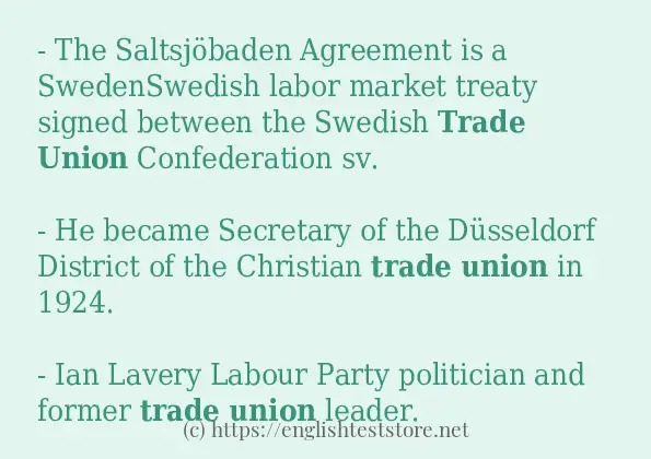 Use the word trade union