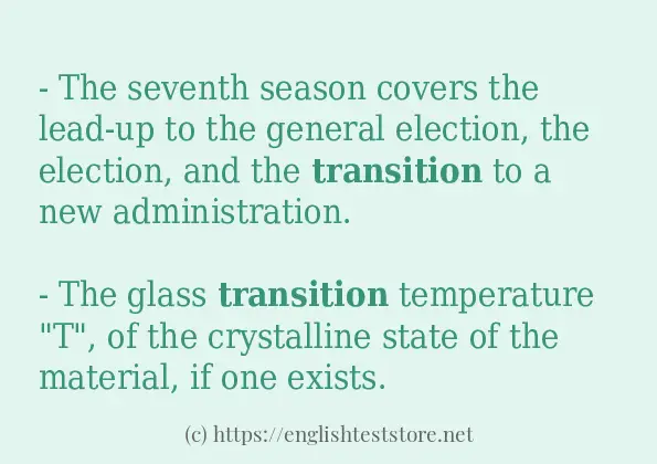 Use the word transition