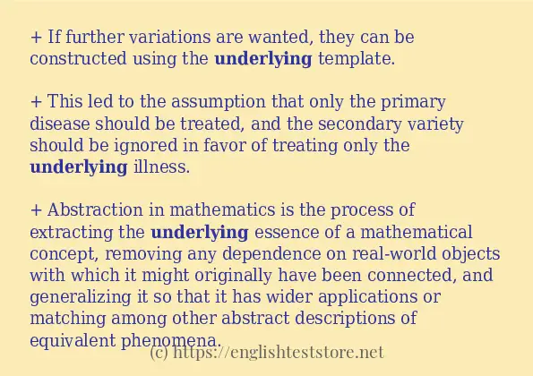 Use the word underlying