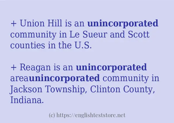 Use the word unincorporated