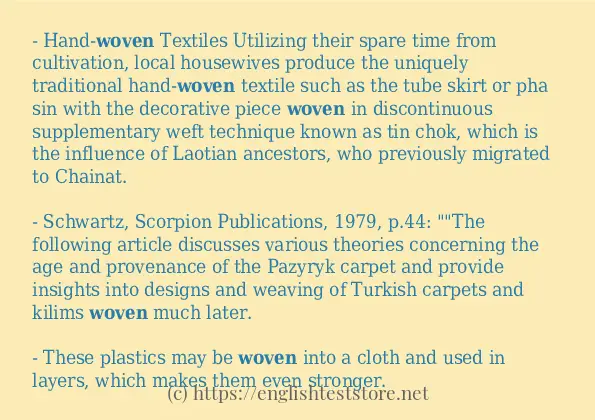 Use the word woven