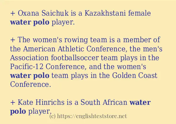 Water polo use in sentences