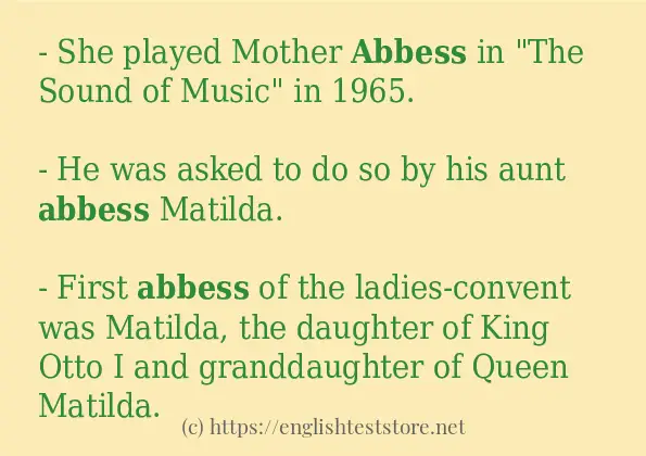 abbess in-sentences