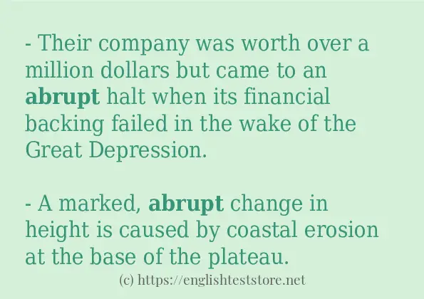 abrupt - some sentence examples