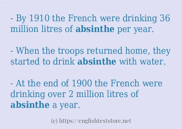 absinthe - sentence examples