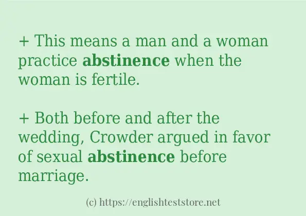 abstinence in-sentences