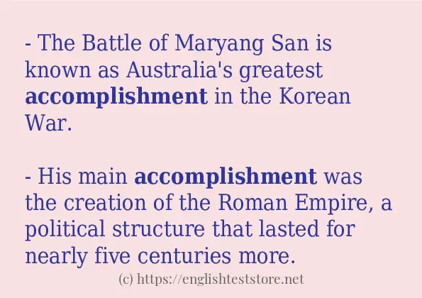 accomplishment use in sentences