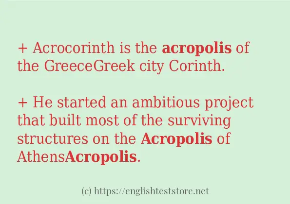 acropolis some example sentences