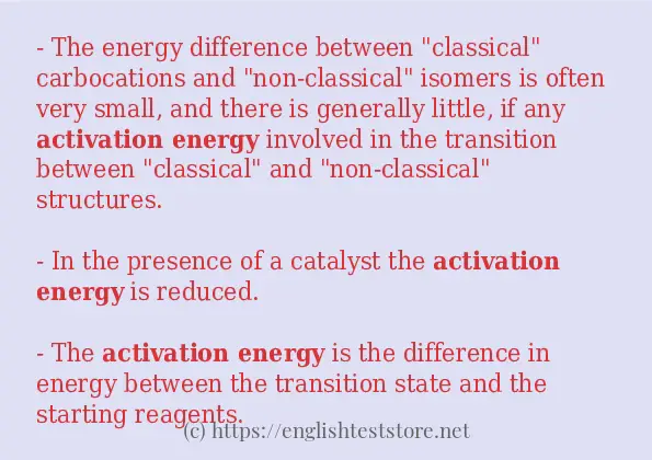 activation energy how to use in sentences