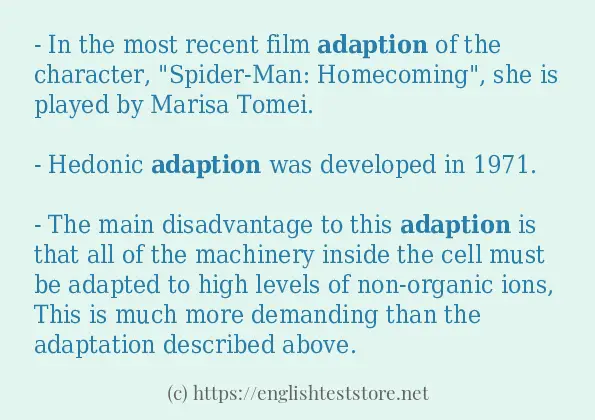 adaption - sentence examples