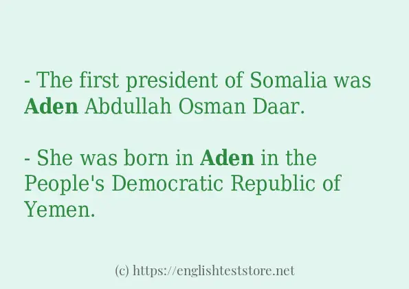 aden some example sentences