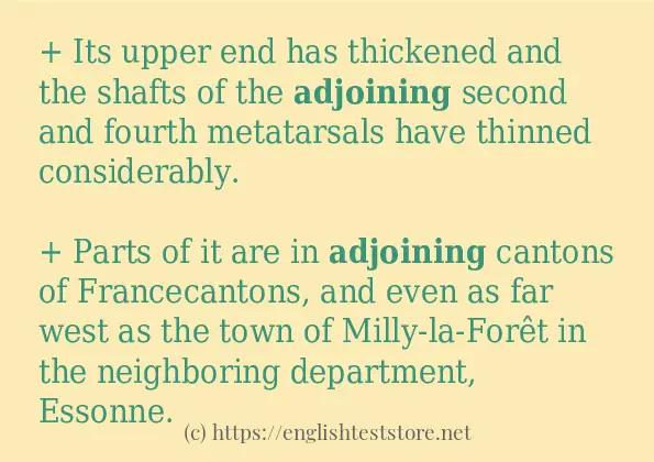 adjoining - example sentences