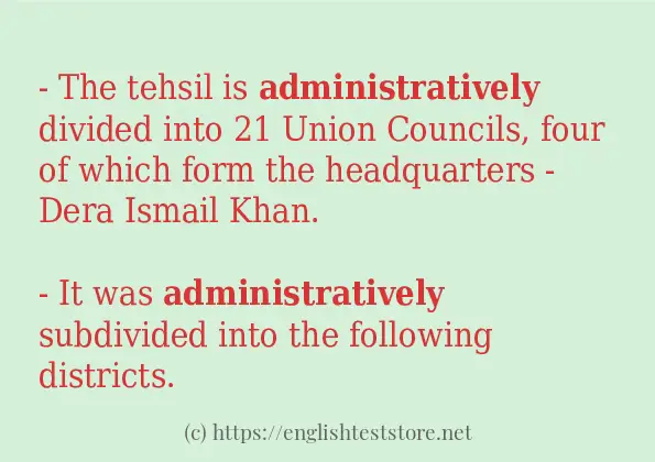 administratively how to use in sentences