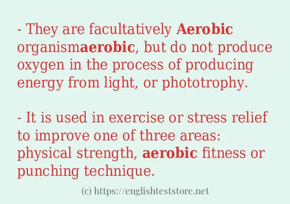 aerobic in sentences?