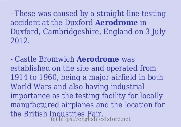 aerodrome - example sentences