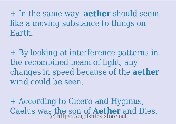 aether - some sentence examples