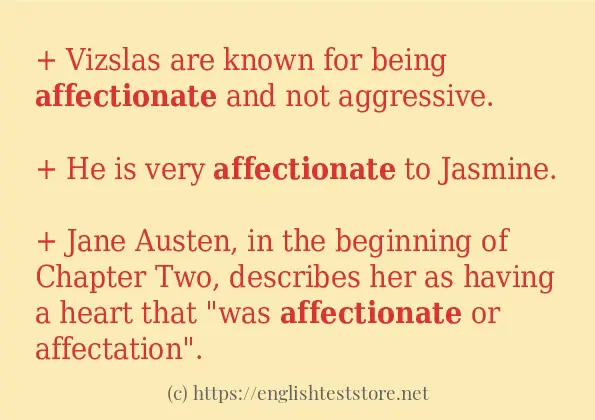 affectionate in sentences?