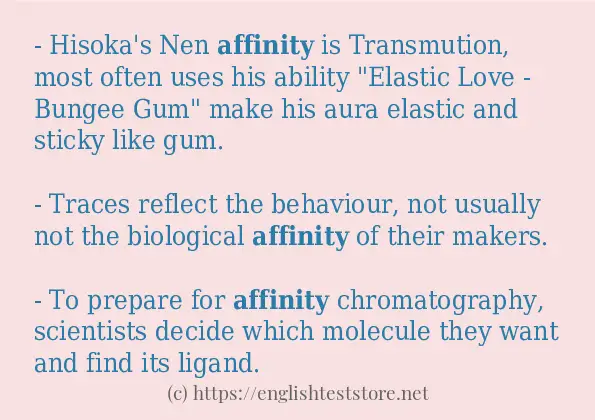 Affinity Example Sentences EnglishTestStore Blog