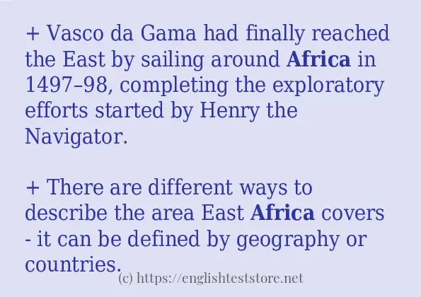 africa use in sentences