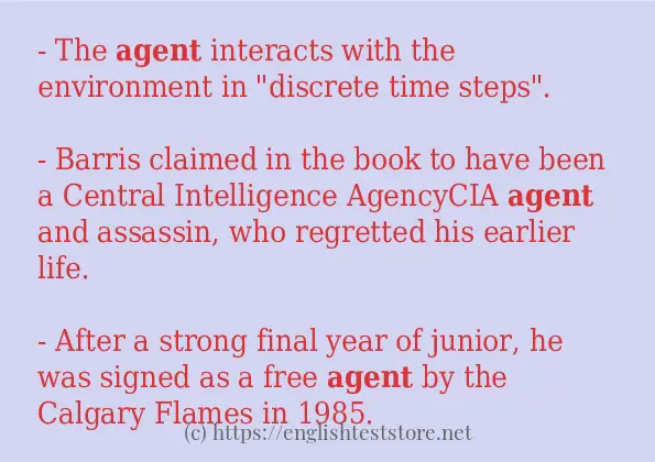 agent in sentences?