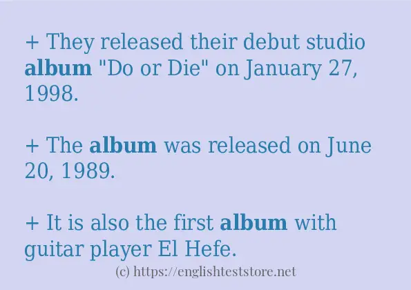 album use in sentences