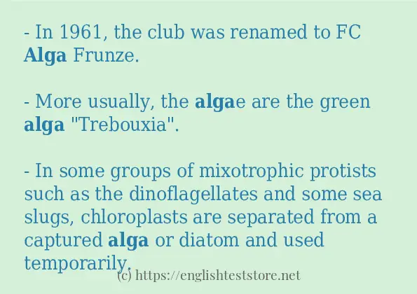 alga - example sentences alga - example sentences