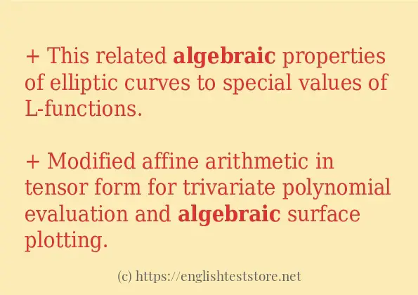 algebraic - example sentences