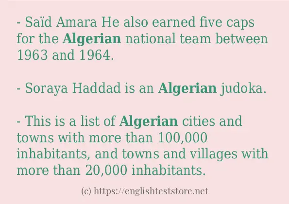 algerian example in sentences