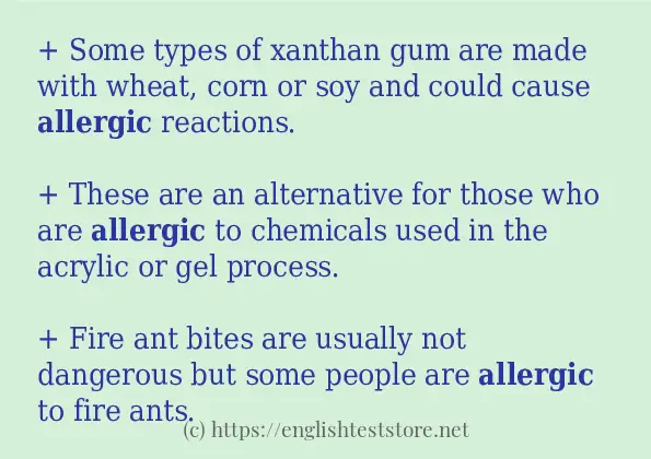 allergic - some sentence examples