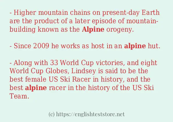 alpine - example sentences