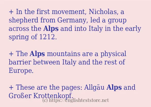 alps how to use in sentences