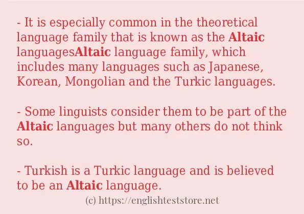 altaic in sentences?