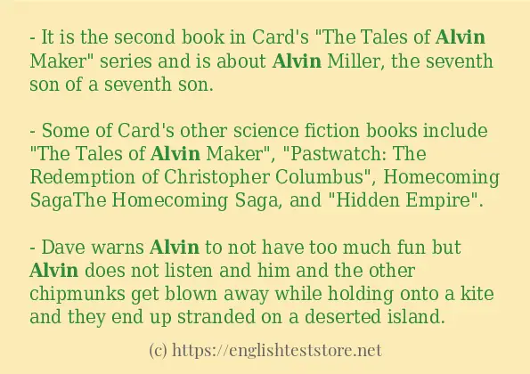 alvin - sentence examples