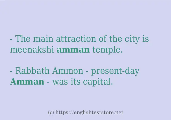 amman example in sentences