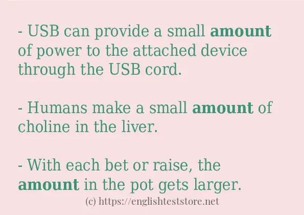 amount - example sentences