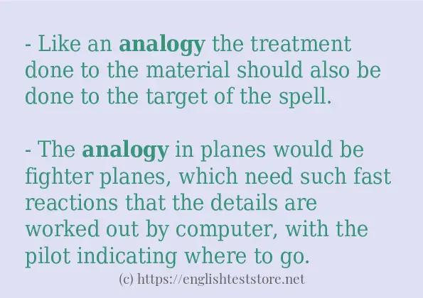 analogy some example sentences