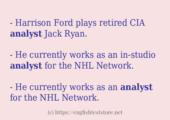 analyst in sentences?