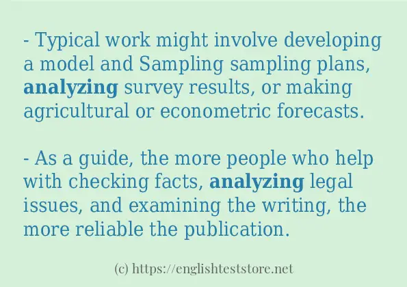 analyzing in sentences?