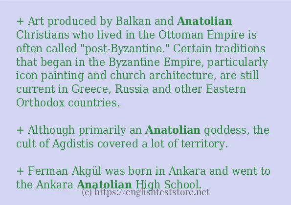 anatolian in sentences?