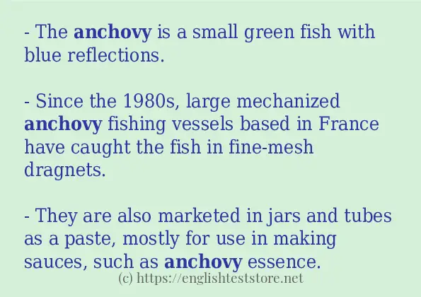 anchovy in sentences?