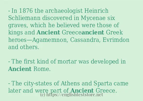 ancient some example sentences