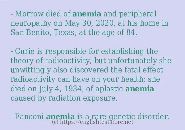 anemia how to use?