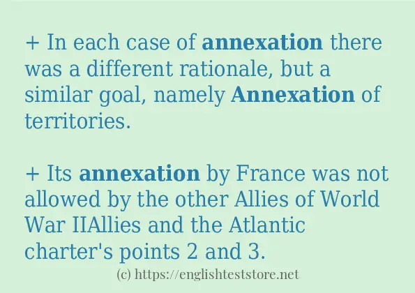 annexation in-sentences