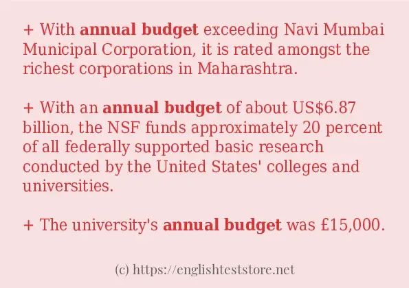 annual budget some example sentences