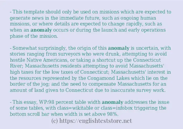 anomaly - some sentence examples